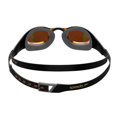 Gafas de natacion Speedo Fastskin Pure Focus Mirror negro gris lente espejo rojo naranja