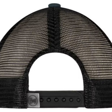 Gorra Buff Trucker UTMB 2026 negro verde oscuro trasera