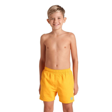 Bañador de playa niño Arena Boxer Solid R junior amarillo anaranjado logo turquesa