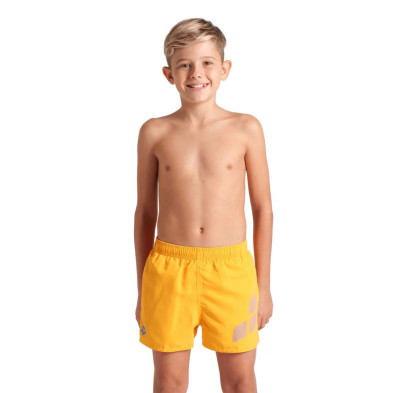 Bañador de playa niño Arena Short Logo R junior amarillo anaranjado logo turquesa