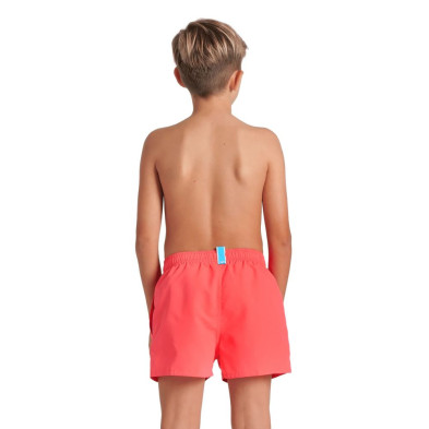 Bañador de playa niño Arena Short Logo R junior Calypso Coral/ Dark Purple tejido suave y reciclado