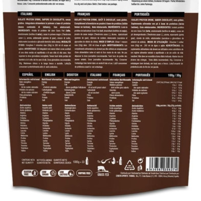 Isolate Protein Drink 1kg Chocolate 226ERS ingredientes