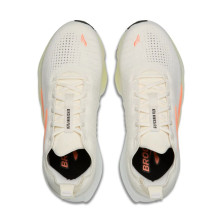 Zapatillas Brooks Glycerin Flex mujer White/ Peach/ Nightlife upper de punto liso suave y transpirable