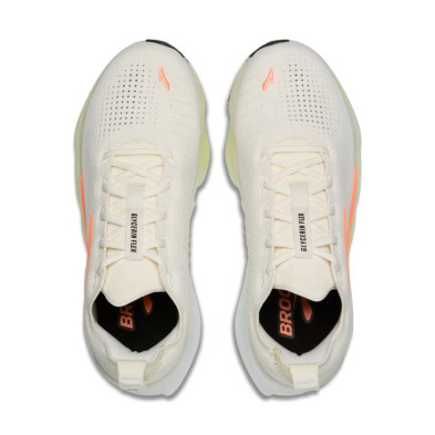 Zapatillas Brooks Glycerin Flex mujer White/ Peach/ Nightlife upper de punto liso suave y transpirable