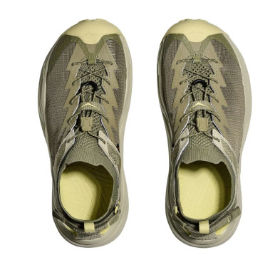 Sandalias Hoka Hopara 2 hombre Wild Mushroom/ Oyster Mushroom cordones con tensores rápidos.