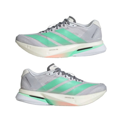 Zapatillas Adidas Adizero Boston 13 Mujer gris claro verde turquesa rosa