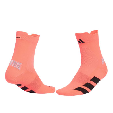 Calcetines Adidas Adizero Quarter naranja vibrante y brillante