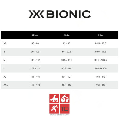tallaje Xbionic maillots hombre