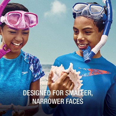 Gafas de natacion Speedo Junior Adventure Dive Mask rosa fucsia diseñadas para cara pequeñas y estrechas