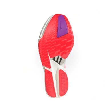 Zapatillas Adidas Adizero Adios Pro 4 Hombre Cloud White Lucid Red Shock Purple suela caucho continental