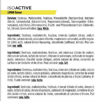 PowerBar Bote IsoActive Limón ingredientes