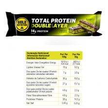 Barrita GoldNutrition Total Protein Double Layer Chocolate y Pistacho