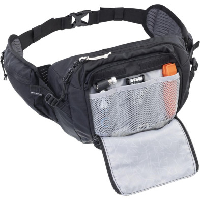 Riñonera Hip Pack 3 + Hydration blandder 1,5L Evoc negra capacidad