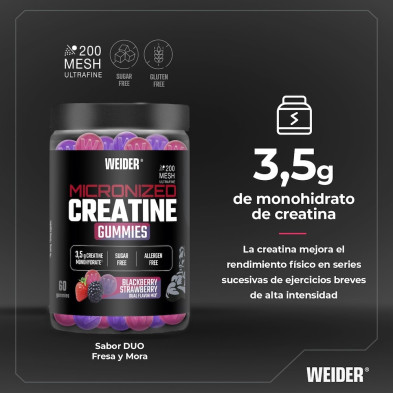 Gominolas Weider Creatina 60 Gummies cantidad