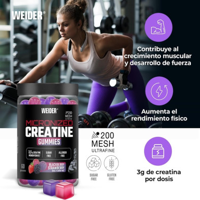 Gominolas Weider Creatina 60 Gummies ficha