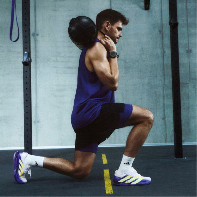 Zapatillas Adidas Adizero Dropset Pro Trainer hombre Blue/ Solar Lemon/ Solar Purple corre más rápido levanta con fuerza
