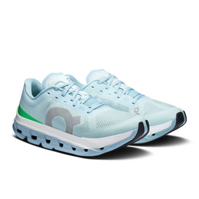 Zapatillas On Running Cloudflow 5 Mujer azul verde upper transpirable