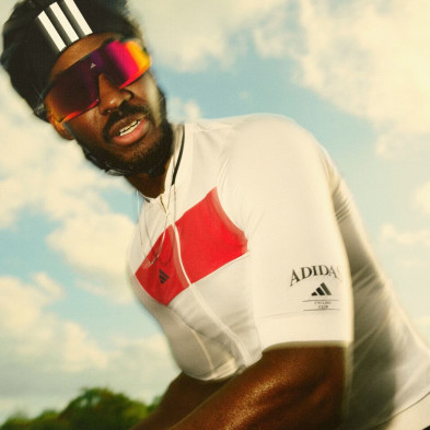 Maillot manga corta Adidas Heritage Tempo 3 Bandas hombre blanco roto y rojo inspirado en el ciclismo clásico