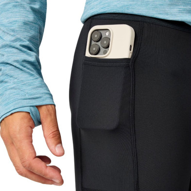 Malla larga Brooks Dash Tight hombre Black bolsillo exterior para el móvil