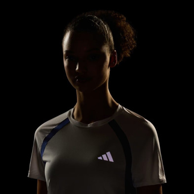 Camiseta manga corta Adidas Adizero Archive Mujer logo reflectante de alto rendimiento mejora la visibilidad