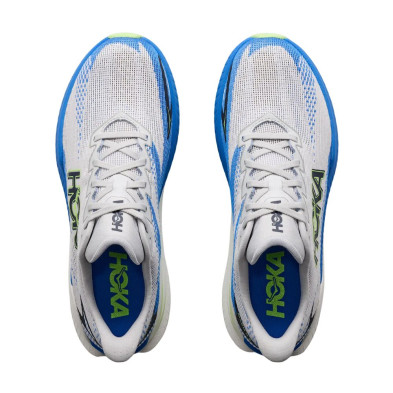 Zapatillas Hoka Mach X 3 hombre Cosmic Grey/ Virtual Blue par nueva lengüeta más suave