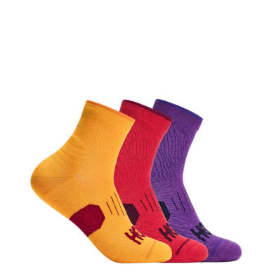 Calcetines Hoka Quarter Run Pack de 3 Egg Yolk Cerise Virtual Violet