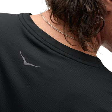 Camiseta manga corta Hoka EveryRun hombre Black logo reflectante