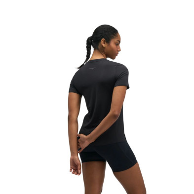 Camiseta manga corta Hoka EveryRun mujer Black camiseta básica cómoda y transpirable