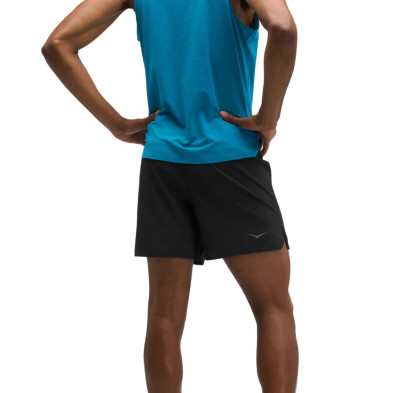 Pantalón running Hoka Glide 5' Shorts con forro hombre Black con cintura elástica que se mantiene en su sitio
