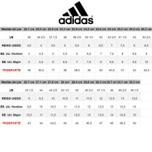 tallaje zapatillas Adidas