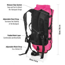 Boya Mochila Seguridad Aguas Abiertas rosa BuddySwim espalda