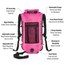 Boya Mochila Seguridad Aguas Abiertas rosa BuddySwim