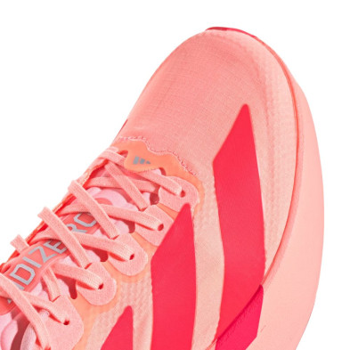Zapatillas Adidas Adizero Evo SL Woven mujer Frozen Turbo Lucid Red Silver Metallic empeine téxtil con cordones