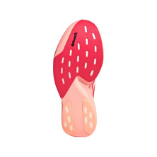 Zapatillas Adidas Adizero Evo SL Woven mujer Frozen Turbo Lucid Red Silver Metallic suela continental