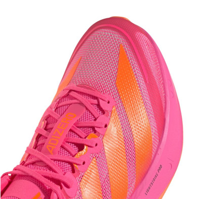Zapatillas Adidas Adizero Boston 13 Hombre Lucid Pink/ Lucid Orange/ Iron Metallic  empeine textil y de malla