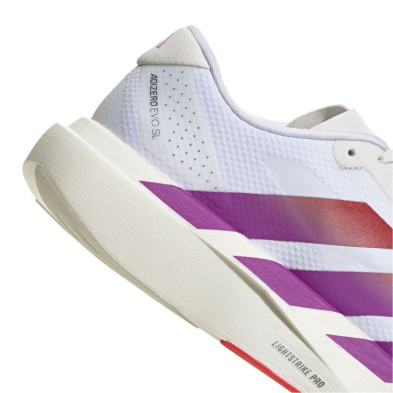 Zapatillas Adidas Adizero Evo SL Woven Hombre White Lucid red Crystal white mediasuela superligera