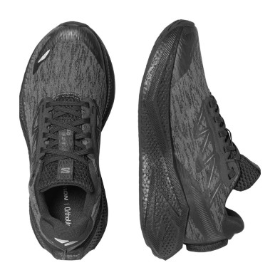 Zapatillas Salomon Aero Glide 4 mujer Black Black Asphalt más altura gracias a la espuma optiFOAM2