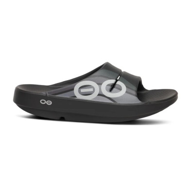 Sandalias Oofos Recovery Ooahh Sport negro olas
