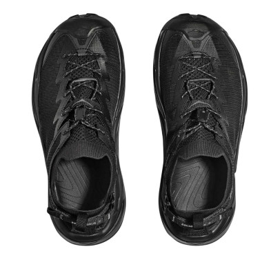 Sandalias Hoka Hopara 2 Mujer Black Black cordones con tensores rápidos