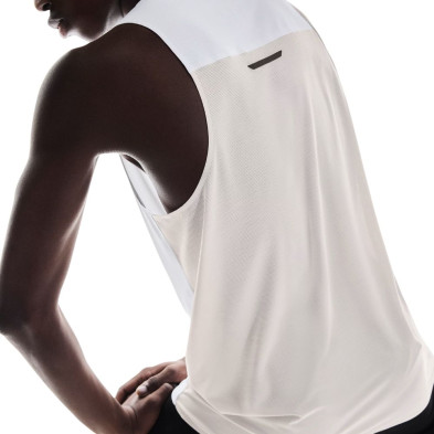 Camiseta sin mangas on running Performance Tank Hombre blanco marfil secado rapido
