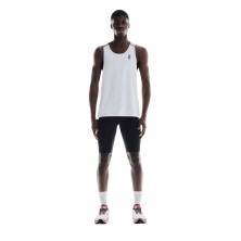 Camiseta sin mangas on running Performance Tank Hombre White Silver