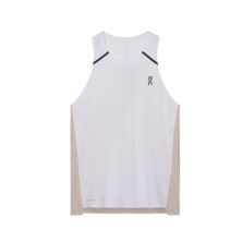 Camiseta sin mangas on running Performance Tank Hombre White Silver