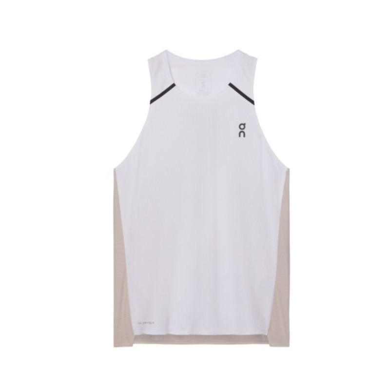 Camiseta sin mangas on running Performance Tank Hombre White Silver