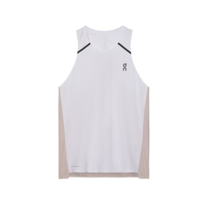 Camiseta sin mangas on running Performance Tank Hombre White Silver