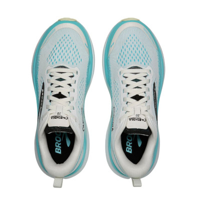 Zapatillas trail Brooks Cascadia 20 hombre White Blue Black perfil más estrecho para ganar agilidad