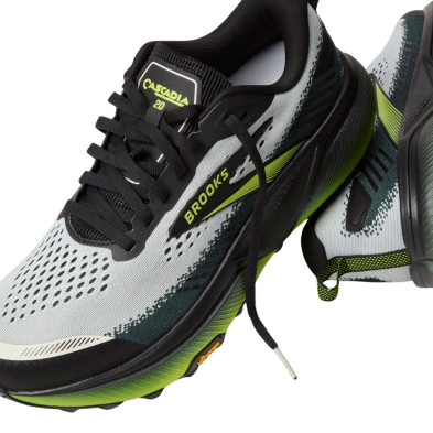 Zapatillas trail Brooks Cascadia 20 hombre gris verde lima negro