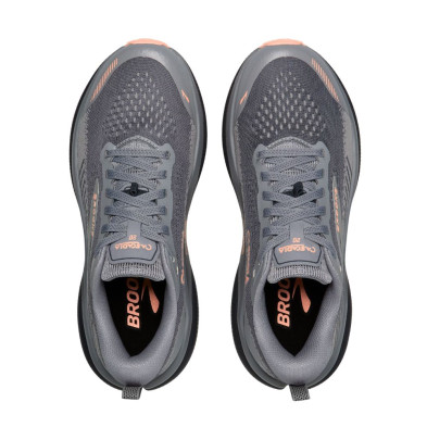 Zapatillas trail Brooks Cascadia 20 mujer Grey/ Grey/ Peach perfil más estrecho para ganar agilidad
