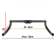 manillar Progress PG 244 Carbon Compact Di2 Gravel Flare 33º medidas