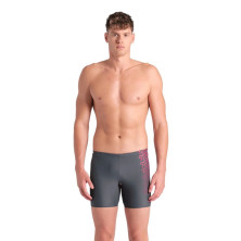 Bañador Arena mid jammer Kikko Feel Graphic hombre Asphalt Red para piscina o playa