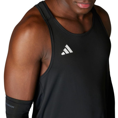 Camiseta tirantes Adidas Adizero Essentials Singlet hombre negra absorve el sudor y mantiene piel seca